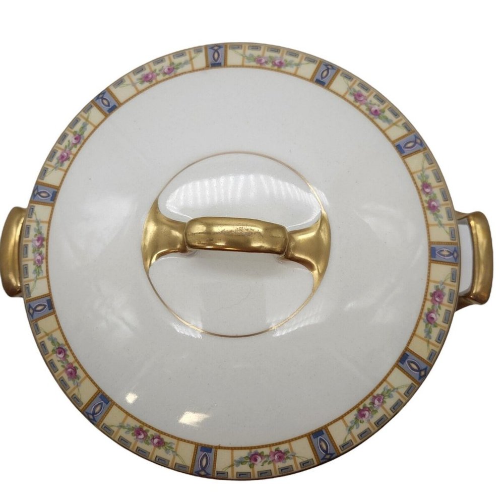 Antique Art Nouveau Floral SOL 391413 J&G Meakin Covered Serving Bowl England - Picture 6 of 10